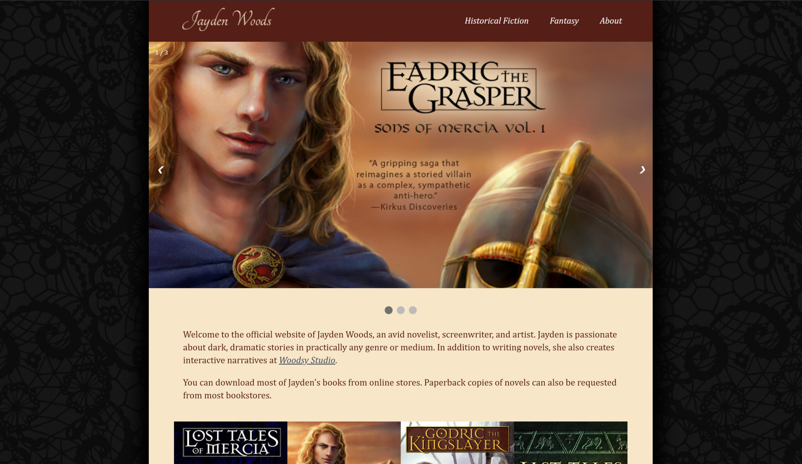Jayden Woods Site screenshot