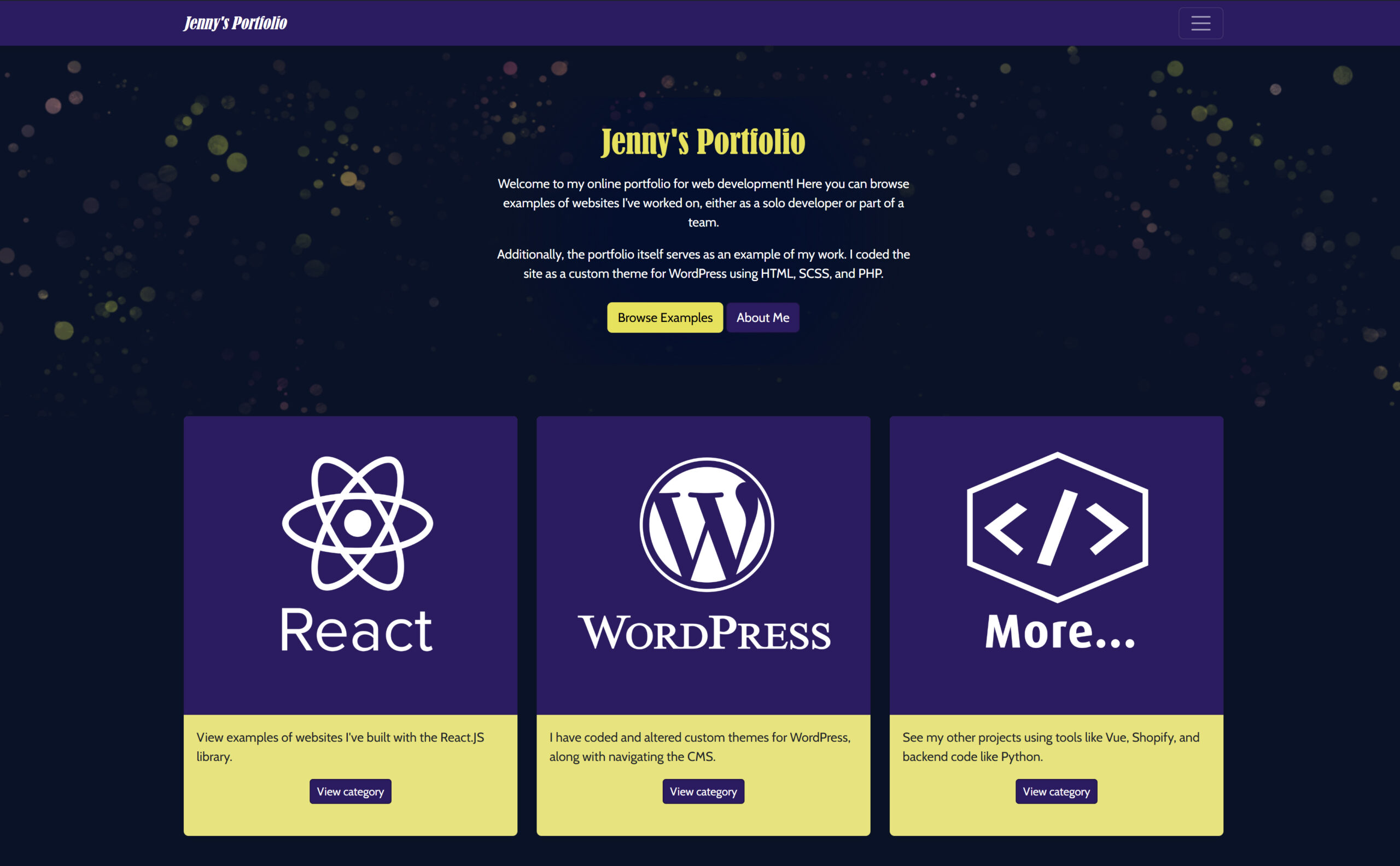 This Portfolio Site screenshot